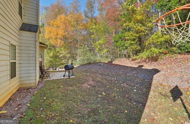 view of yard with a patio area