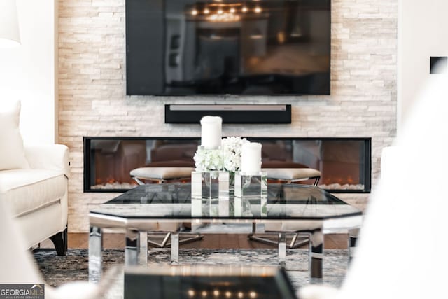 1065 Peachtree St NE Unit 3105, Atlanta, GA 30309 - detailed view of a stone fireplace