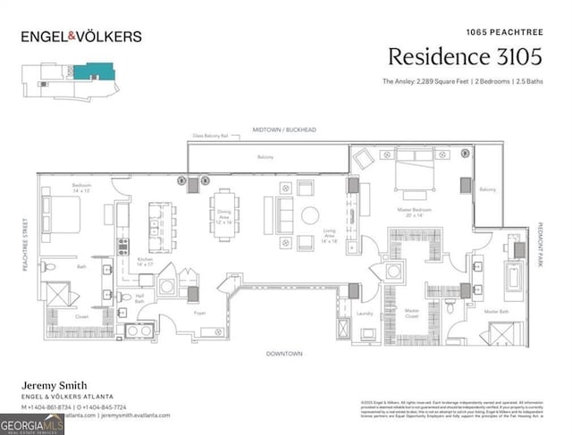 1065 Peachtree St NE Unit 3105, Atlanta, GA 30309 - room layout