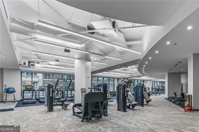 1065 Peachtree St NE Unit 3105, Atlanta, GA 30309 - exercise room featuring carpet