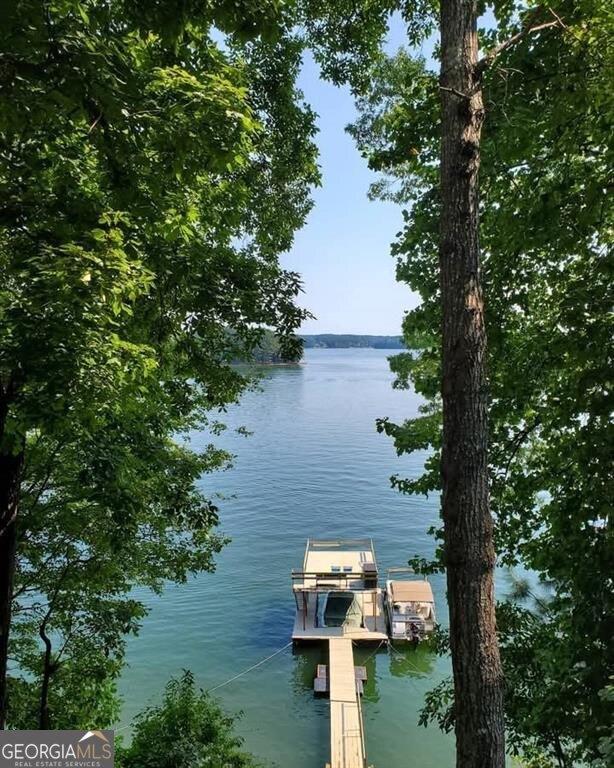 property view of water with a floating dock