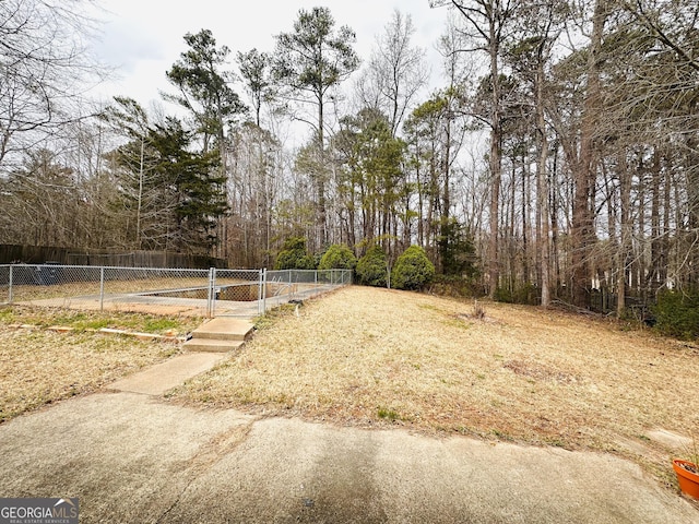 view of yard with fence