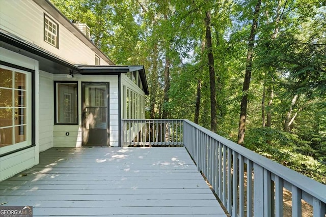 view of wooden deck