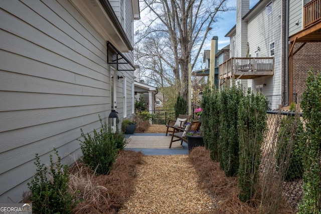 view of yard featuring fence