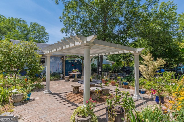 view of patio / terrace with a pergola