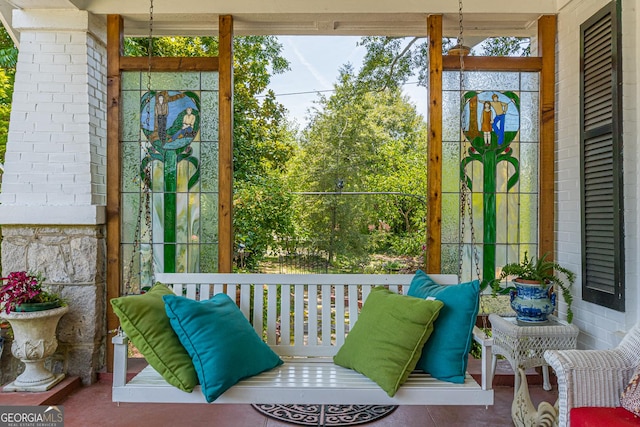 view of sunroom