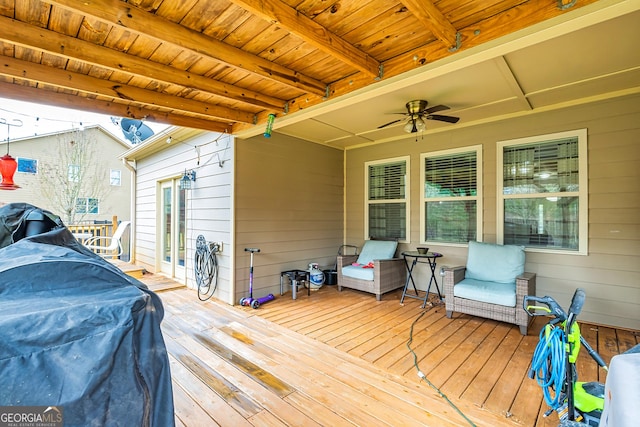 deck with ceiling fan