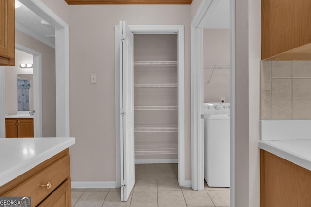 pantry featuring washer / dryer