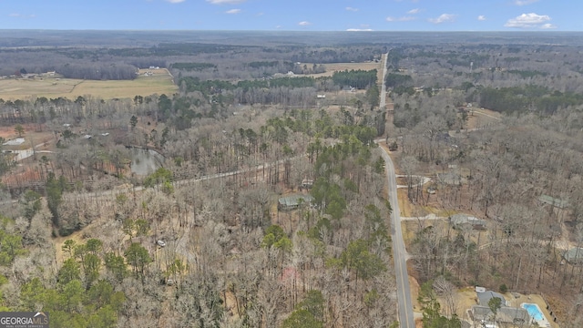 aerial view with a forest view