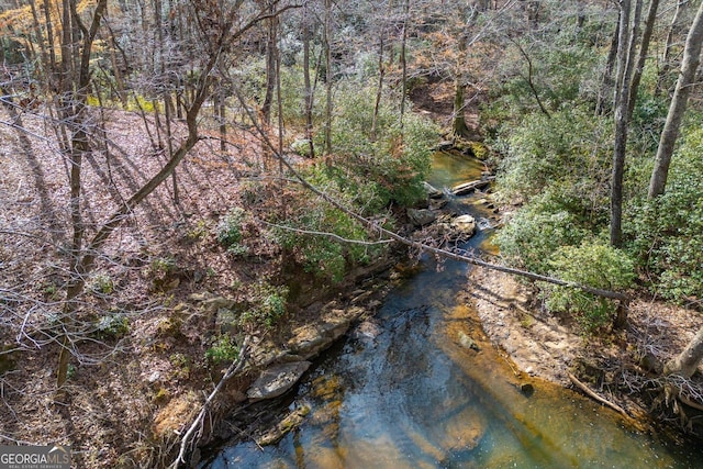 view of landscape with a wooded view