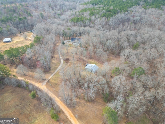 bird's eye view with a forest view