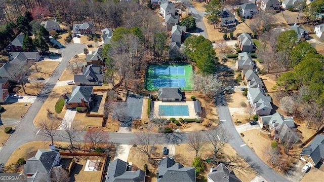 birds eye view of property featuring a residential view