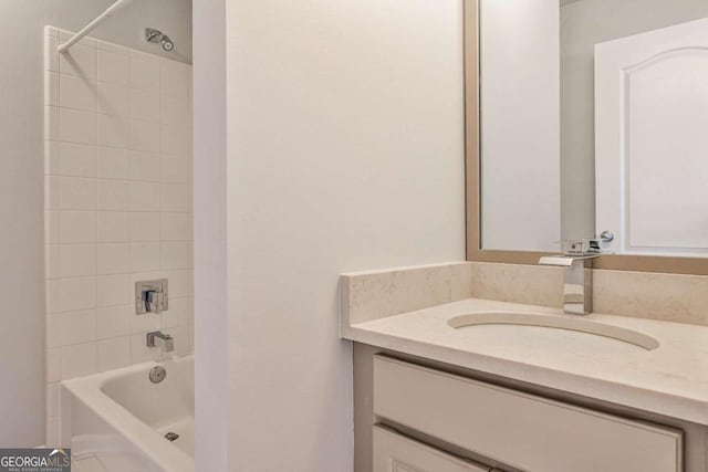 full bathroom featuring shower / washtub combination and vanity