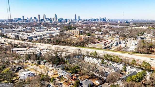 bird's eye view featuring a city view