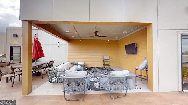 112 Rogers St Unit 409, Atlanta, GA 30317 - view of patio / terrace with ceiling fan, outdoor dining area, and outdoor lounge area