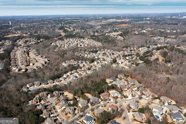 bird's eye view featuring a residential view