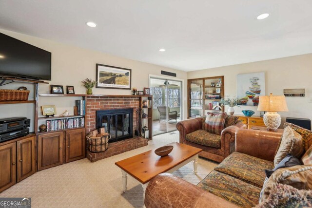 dining space with baseboards and light colored carpet