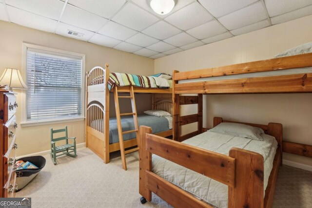 rec room with visible vents, pool table, a sink, and a drop ceiling