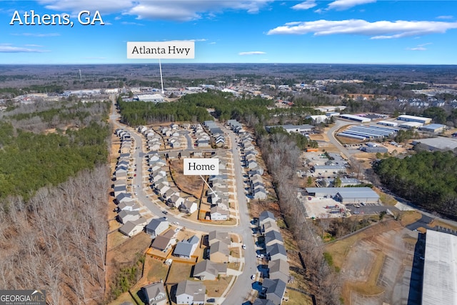 bird's eye view with a residential view