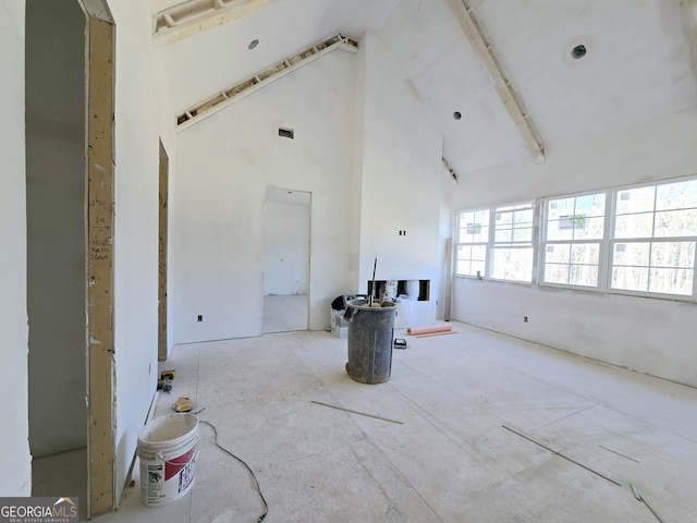 interior space featuring high vaulted ceiling