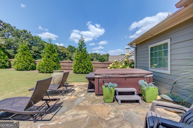 1433 Henderson Ridge Ln, Loganville, GA 30052 - view of patio with fence and a hot tub