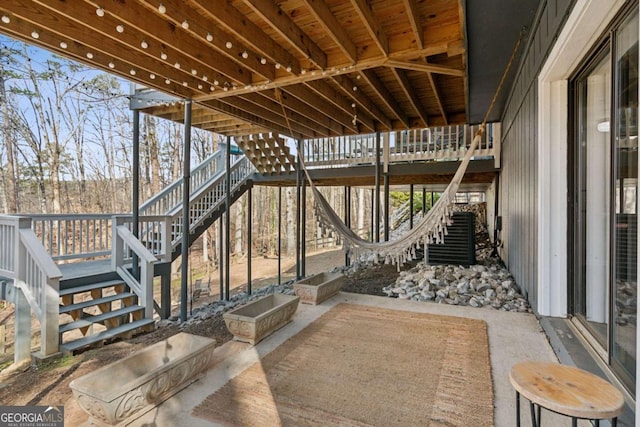 view of patio / terrace with stairway