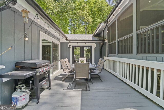 3928 Lake Ct, Gainesville, GA 30501 - deck with outdoor dining space