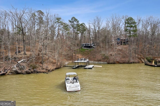 exterior space featuring a water view