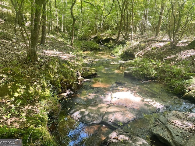 view of landscape featuring a wooded view