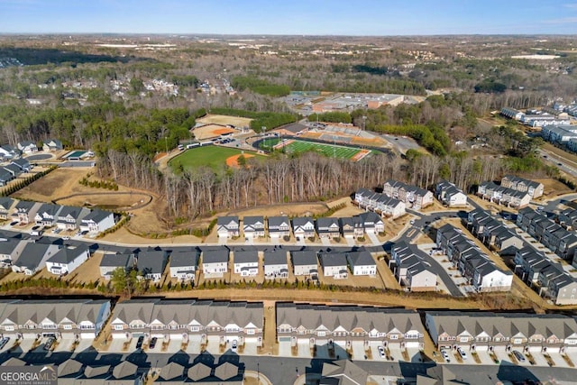 drone / aerial view with a residential view