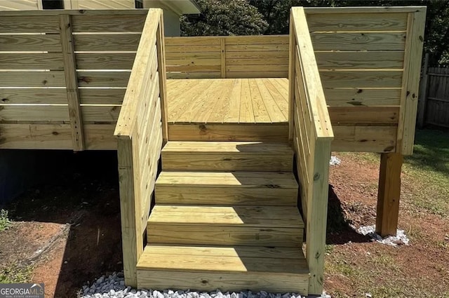 deck featuring fence