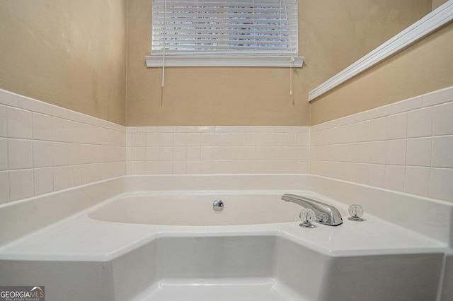 bathroom featuring a garden tub