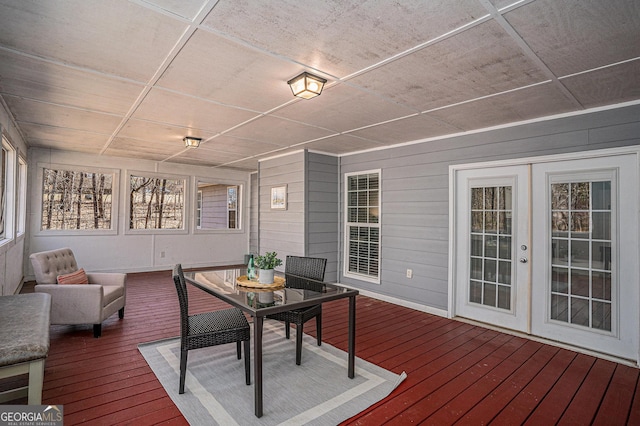 sunroom with french doors