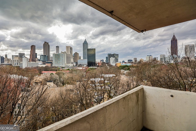 balcony featuring a city view