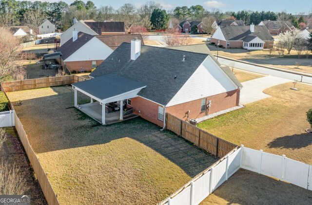 aerial view featuring a residential view