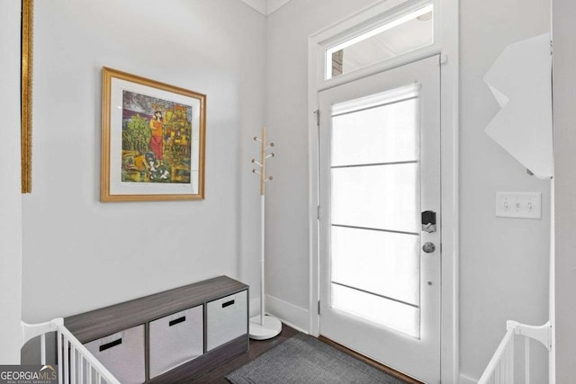 entryway with baseboards