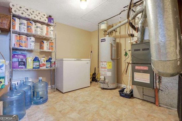 utility room featuring water heater