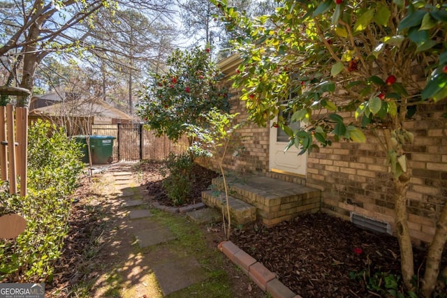 view of yard with fence