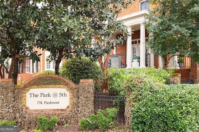 view of community sign