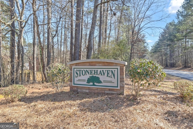 view of community sign