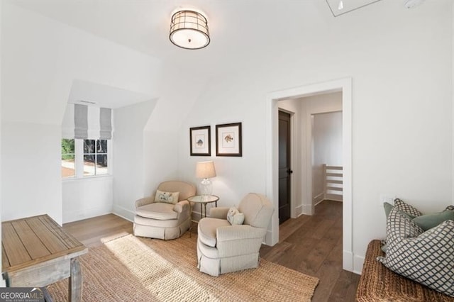 living area featuring wood finished floors