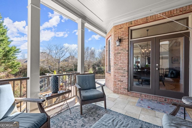 view of patio with french doors