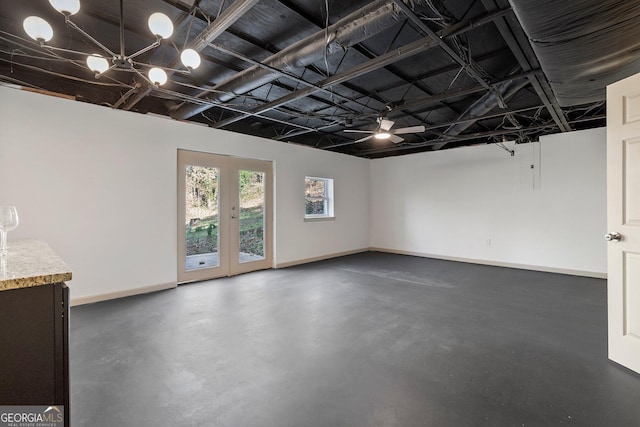 5985 Lakeside Ct, Gainesville, GA 30506 - below grade area with baseboards and french doors