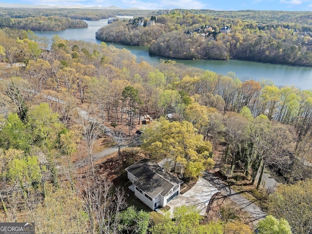 5985 Lakeside Ct, Gainesville, GA 30506 - drone / aerial view of a heavily wooded area and a large body of water