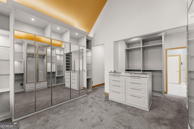 1348 Ewing Creek Dr, Dacula, GA 30019 - spacious closet with carpet and high vaulted ceiling