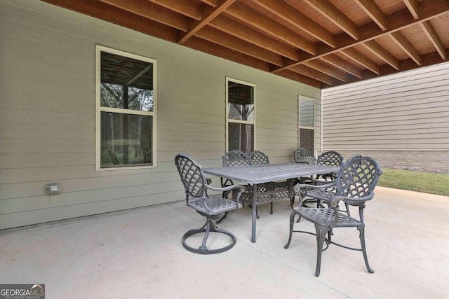 view of patio with outdoor dining space