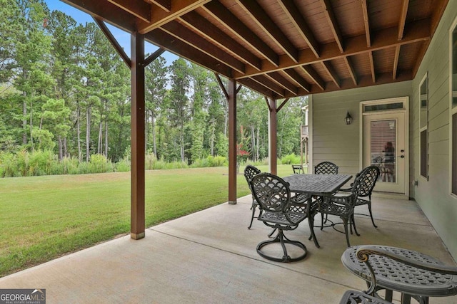 view of patio with outdoor dining space