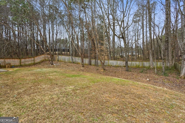 view of yard featuring fence