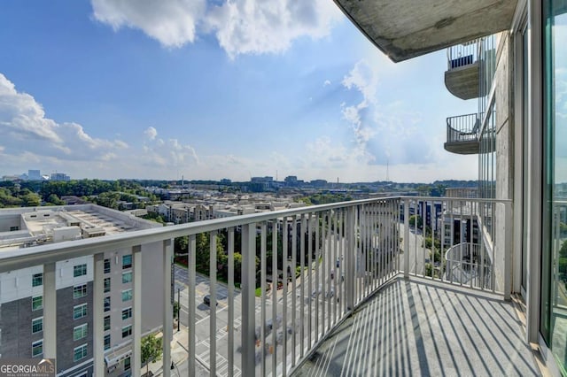 balcony featuring a view of city