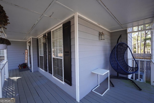 wooden deck with a porch